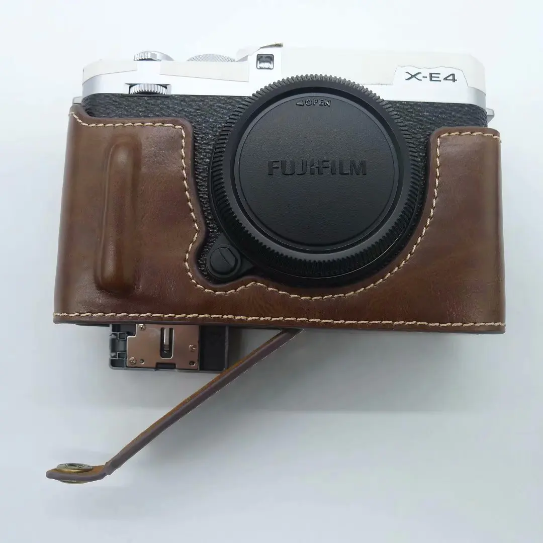 Per Fujifilm X-E4 Xe4 Pu Leather Fuji Xe4 Custodia Per Fotocamera Versione Di Apertura Inferiore Base Protettiva Per Mezza Carrozzeria