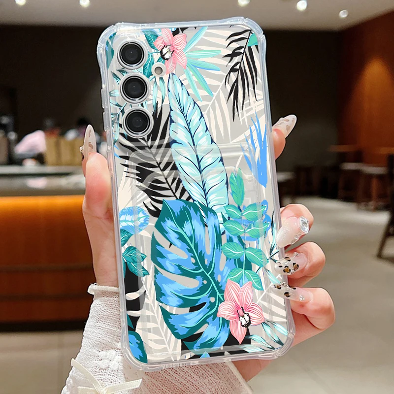 Elegant Flower Card Holder Phone Case with Ultra Protection