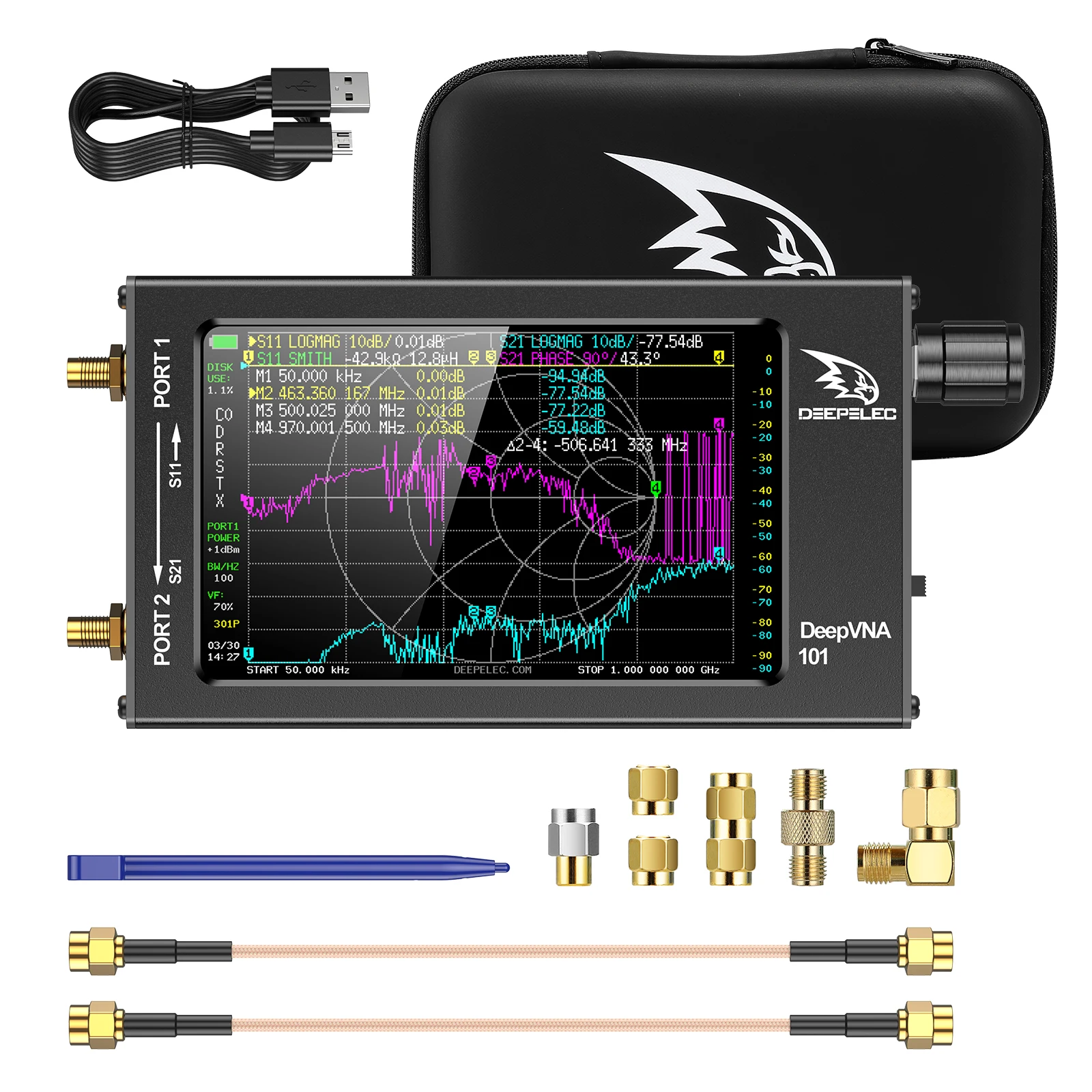 antenna analyzer network analyzer 4.3 inch Antenna Analyzer 10k-1.5GHz SWR Meter VHF UHF Network Analyzer HW3.2 IPS LCD + Metal Case NanoVNA-F