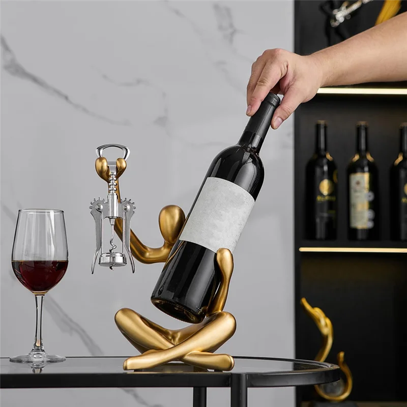 Statue Wine Bottle Rack Suitable For Countertop Wine Bottle Holder Rack Desktop Decorative