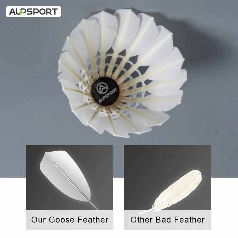 ALP 808 12Pcs/Tube White Duck Feather Durable Badminton Shuttlecock 4