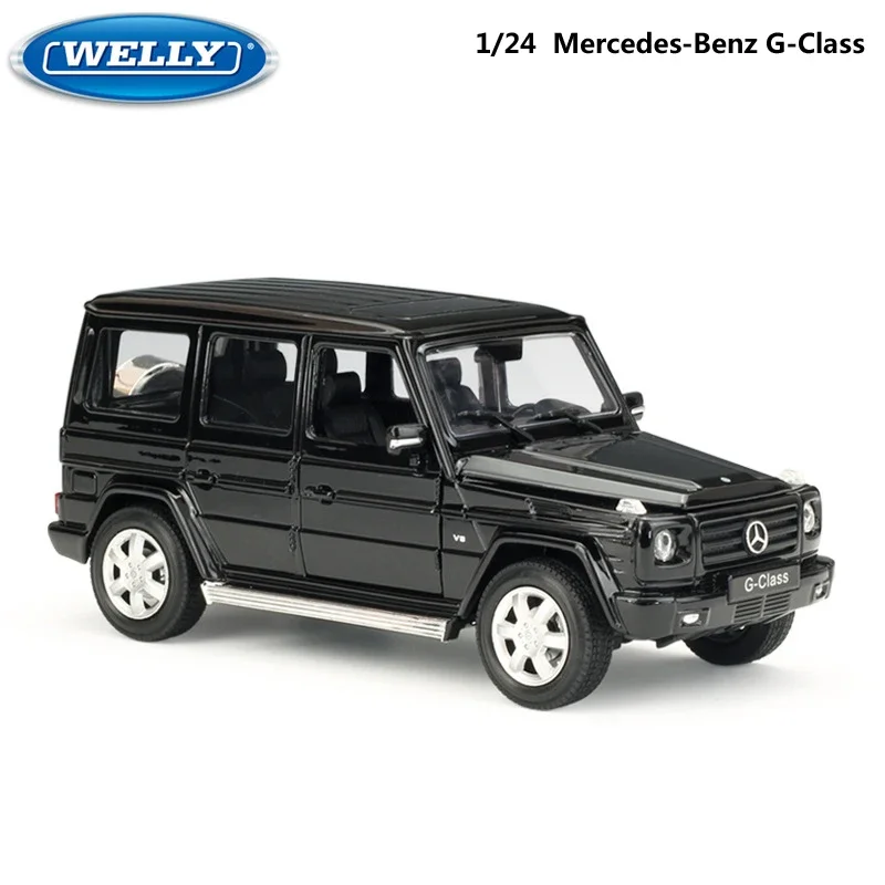 WELLY Model Car Diecast 1:24 Scale Alloy Car Mercedes-Benz G-Class SUV Off-road Vehicle Metal Toy Car For Kids Gift Collection road signature classics old bug vw beetle car 1967 metal auto minicar 1 24 scale diecast vehicle model toys miniatures hobby