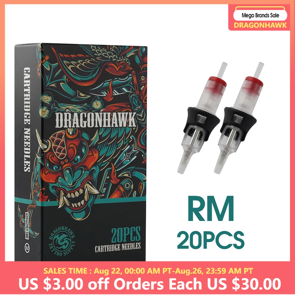 100 Original Dragonhawk Permanent Makeup Needles Rm Tattoo Cartridge