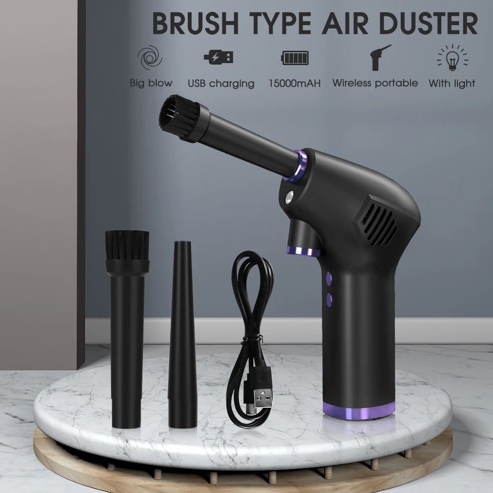 Computer Cleaning Kit Cordless Air Duster USB Rechargeable Car Cleaner Compressed Air Blower For Computer Laptop Keyboard Sofa