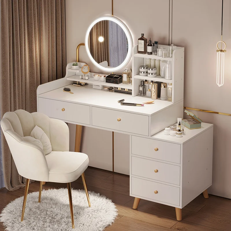 

Luxury Multifunction Dressers Party Lighting Vintage Plastic Glass Dressers White Nightstands Mesa De Maquillaje Salon Furniture