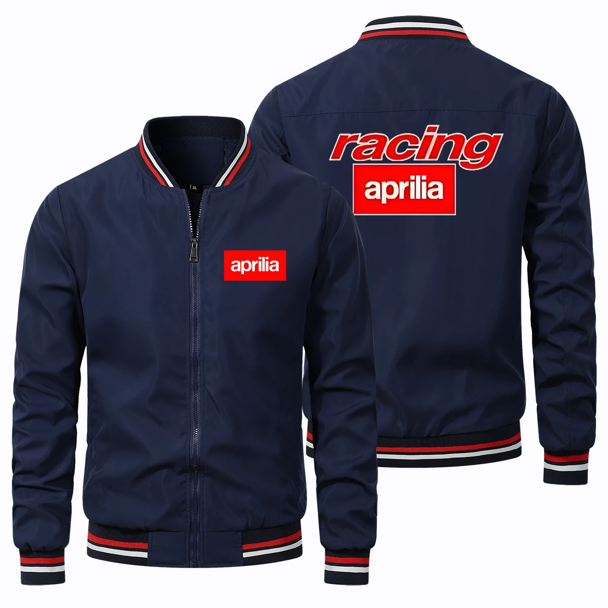 Men Motorcycle Jacket Aprilia Printed Hip-hop Street Off-road Bomber Baseball Shirt