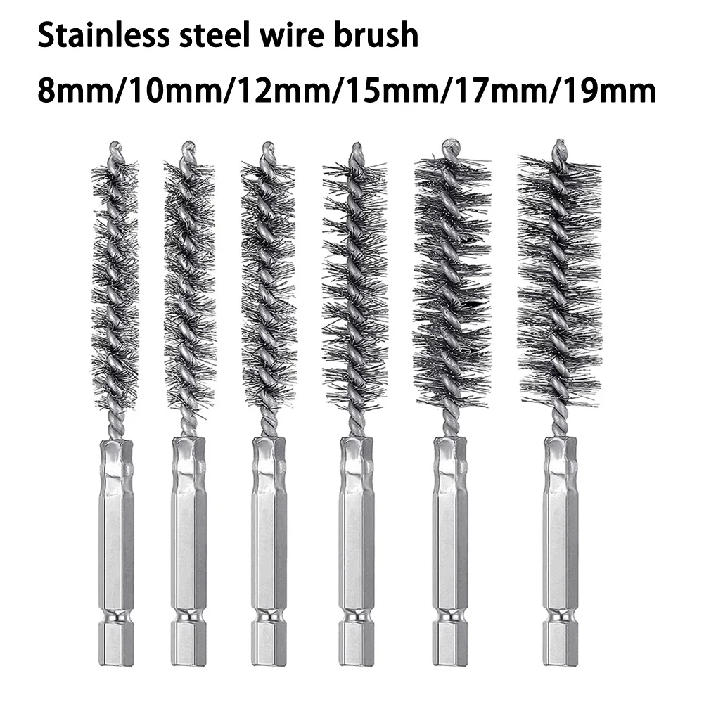 

Tube Cleaning Brush 8/10/12/15/17/19mm Machinery Paint Remover Rust Cleaner Metal Washing Polishing Power Impact Drill Hand Tool