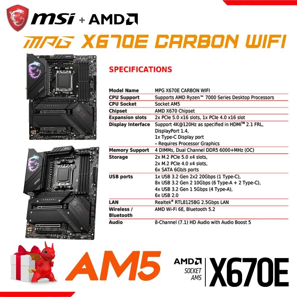 AMD Ryzen 7 7800X 3D CPU Combo+AMD X670 MSI MPG X670E CARBON WIFI DDR5  Mainboard+Kingston Renegade RAM DDR5 7200MHz 32GB Kit NEW - AliExpress