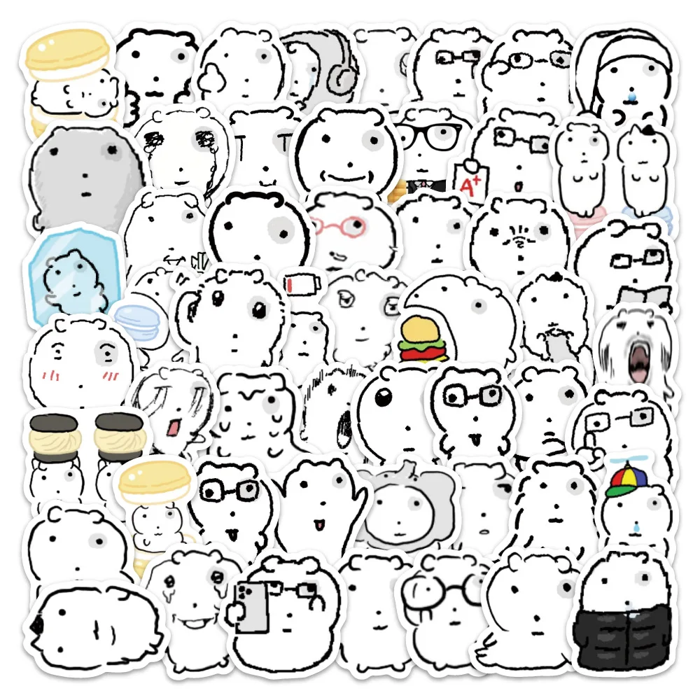 70/140PCS 푹신한 눈의 강아지 스티커 낙서 DIY 일기 전화 케이스 수제 스크랩북 미적 스티커