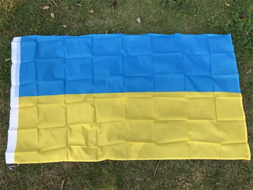 shoot 3ft x 5ft popular new Ukrainian flag 90x150cm 3x 5ft polyester Ukrainian flag anime halloween costumes
