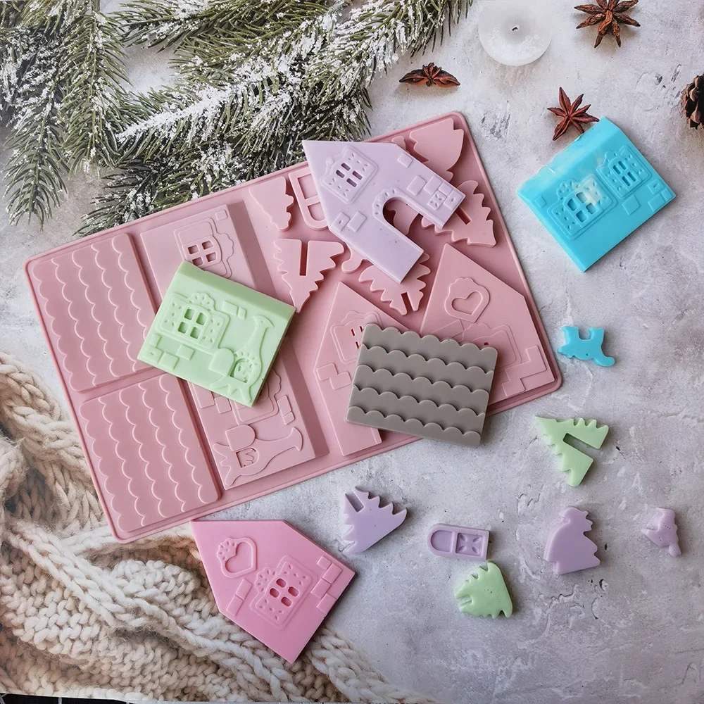 3D Weihnachtsbaum Haus Silikonform Für Fondant, Schokolade & Backen - Hitzebeständig Bis 230°C