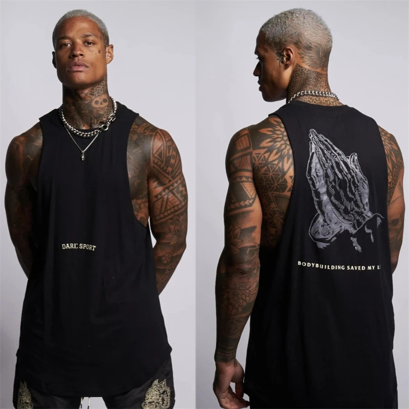 

Men clothing Men's Vest Sports Fitness Cotton Round Neck Sleeveless T-Shirt New Summer Gym Running Training Basketball Tank Top