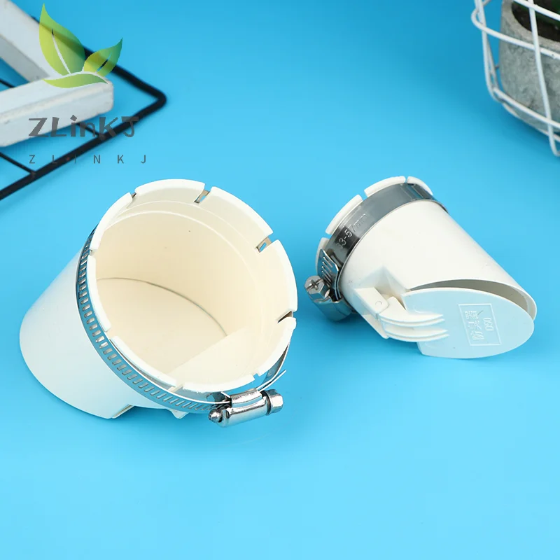 50-160mm 배수관 바닥 배수구 화이트 스트레이너 플러그 클램프 포함 PVC 역류 방지 악취 방지 밸브 하수구 헤어 필터