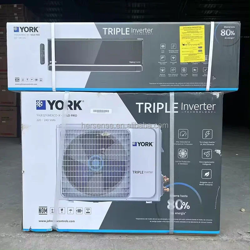 12000btu York triple inverter air conditioner ac mini split aircon wall unit climatiseur r410 black 4