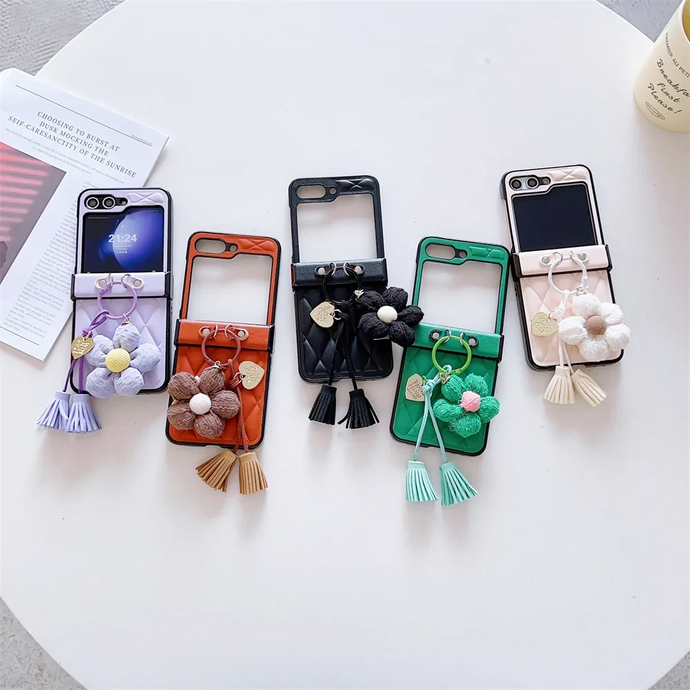 Floral Leather Shockproof Phone Case - Protective Cover with Flower Ring Design