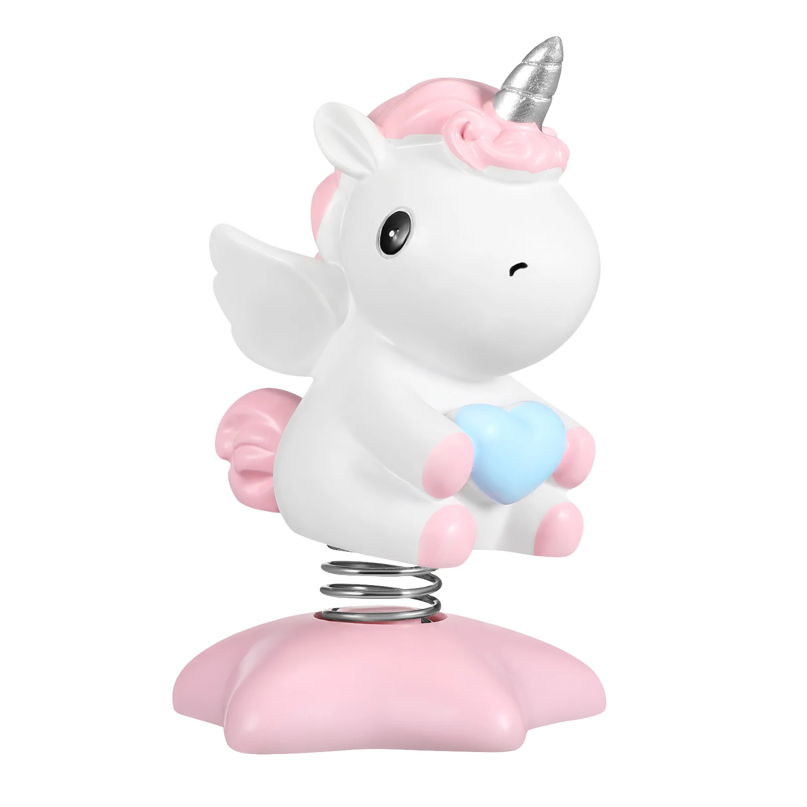 

PRETYZOOM Unicorn Car Ornament Shaking Swing Head Decor Desktop Decoration Toy for Party Home Gift (Pink)