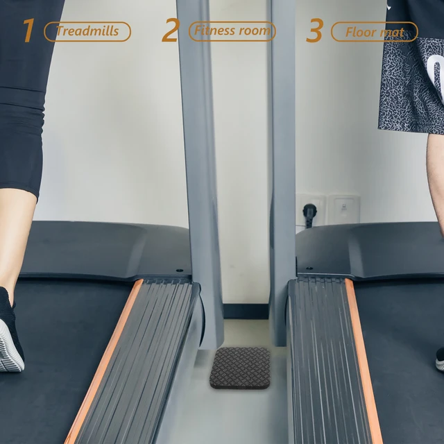 6Pcs Treadmill Floor Mat Pads High Density Silicone Anti Vibration Mat for Gym Equipment Quiet Workout Experience 3