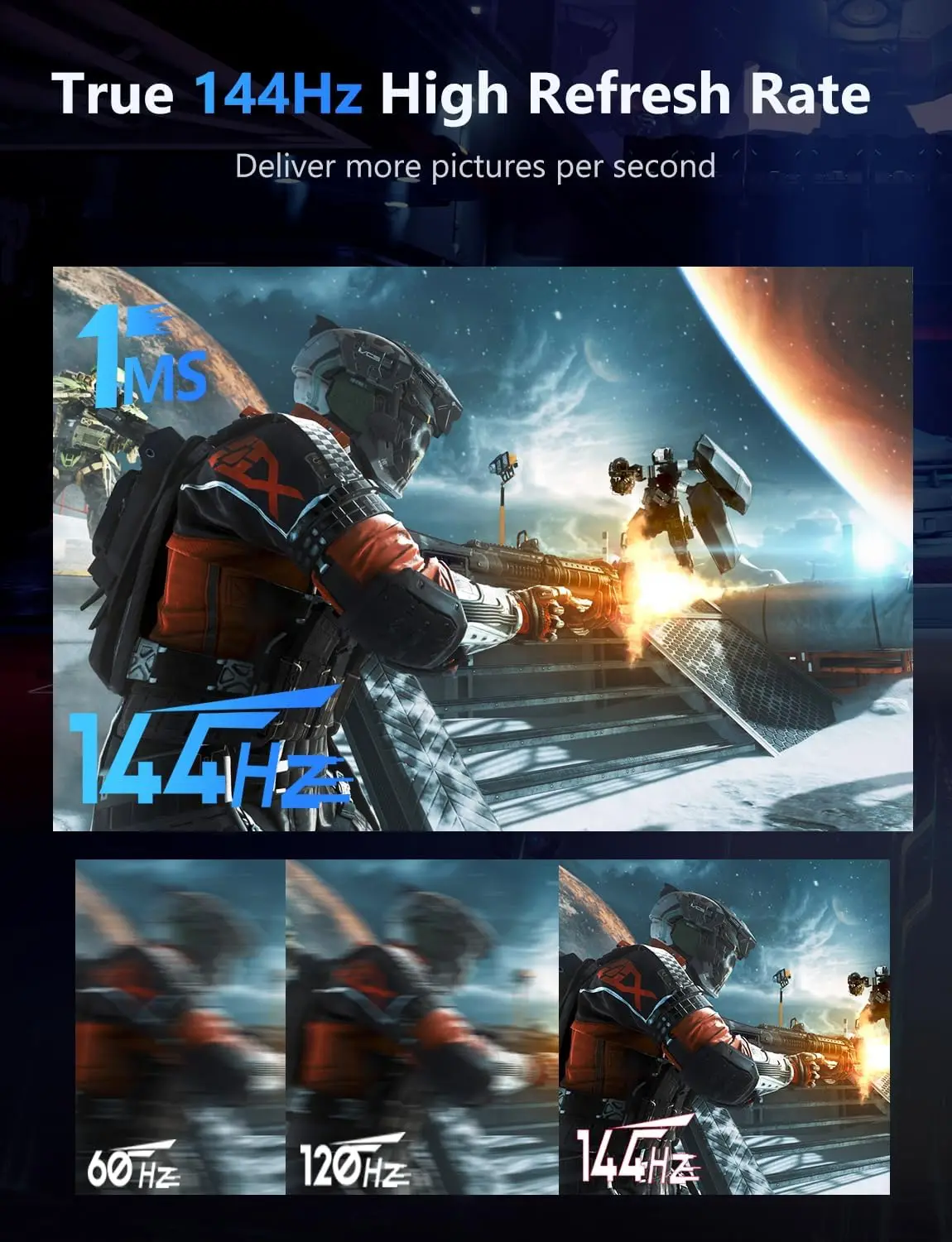 UPERFECT 2K 16インチポータブルモニター 144Hz 400Nit VESA対応