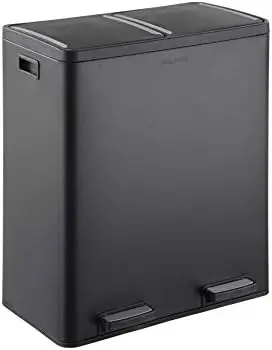 

Sort 18.5 Gallon Extra Large Capacity, Soft-Step, Dual Trash and Recycling Bin with Removable Inner Bins Black (900702B) Tesla m