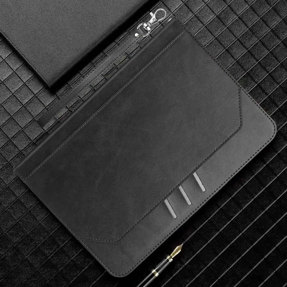 8'' Durable Tablet Cover with Stand & Wristband - TPU+PU Leather Protective Case