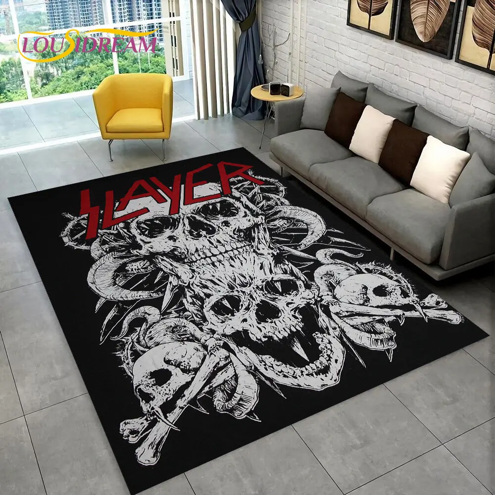 Slayer Heavy Metal Band  Music Area Rug,Carpet Rug for Home Living Room Bedroom Sofa Doormat Decor,kids play Non-slip Floor Mat