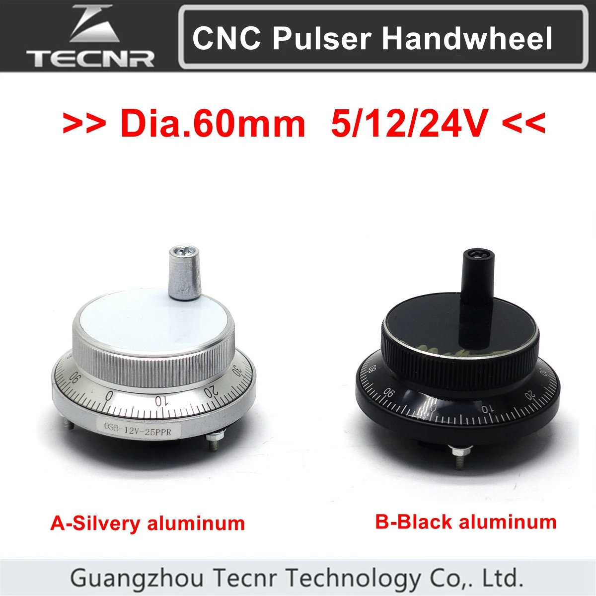 CNC Handwheel 60mm CNC Pulser Electronic Handwheel 5V 12V 24V 4 6 pin Pulse 25 100 Manual Generator Rotary Encoder TECNR