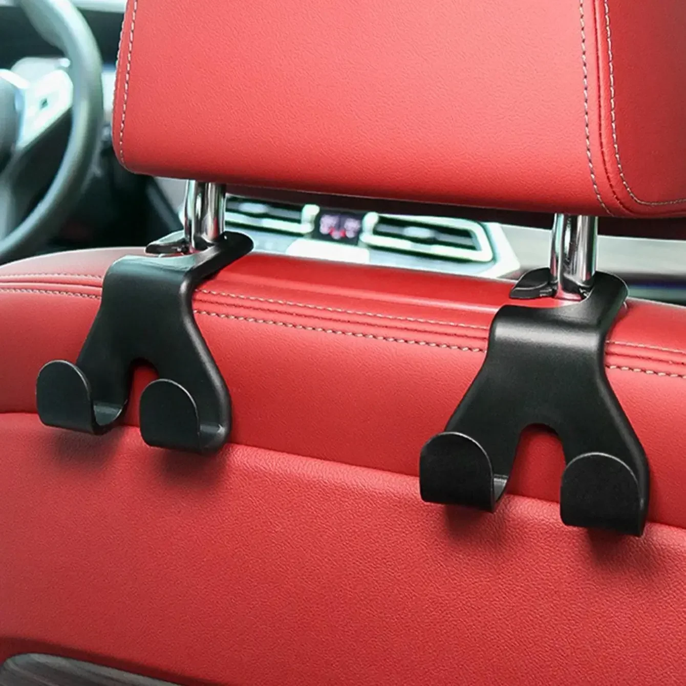2pcs Car Rear Seat Double Head Storage Hook
