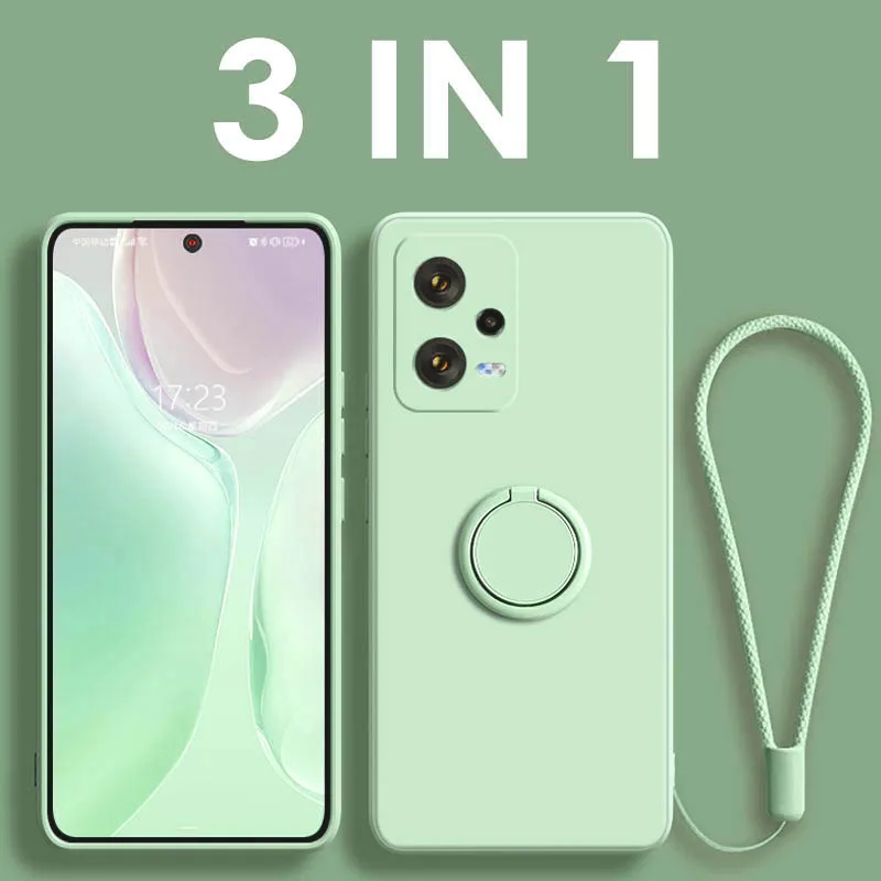 Liquid Silicone Phone Case with Soft Magnetic Ring Holder