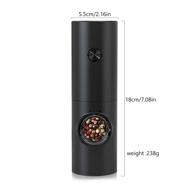 Electric Salt and Pepper Grinder Rechargeable Adjustable Coarseness Spice Mill Battery Powered Kitchen Automatic Gadget salt and pepper grinder