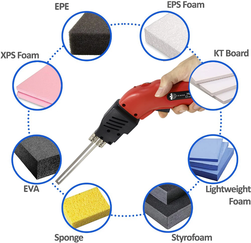 Handheld Hot Knife Foam Cutter, EPS/XPS, 200mm Blade