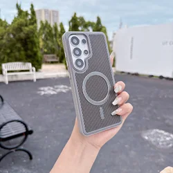 Sleek Matte Carbon Fiber Texture Shockproof Phone Case - Durable PC Back Cover - SAM S26 (TBTP GY)