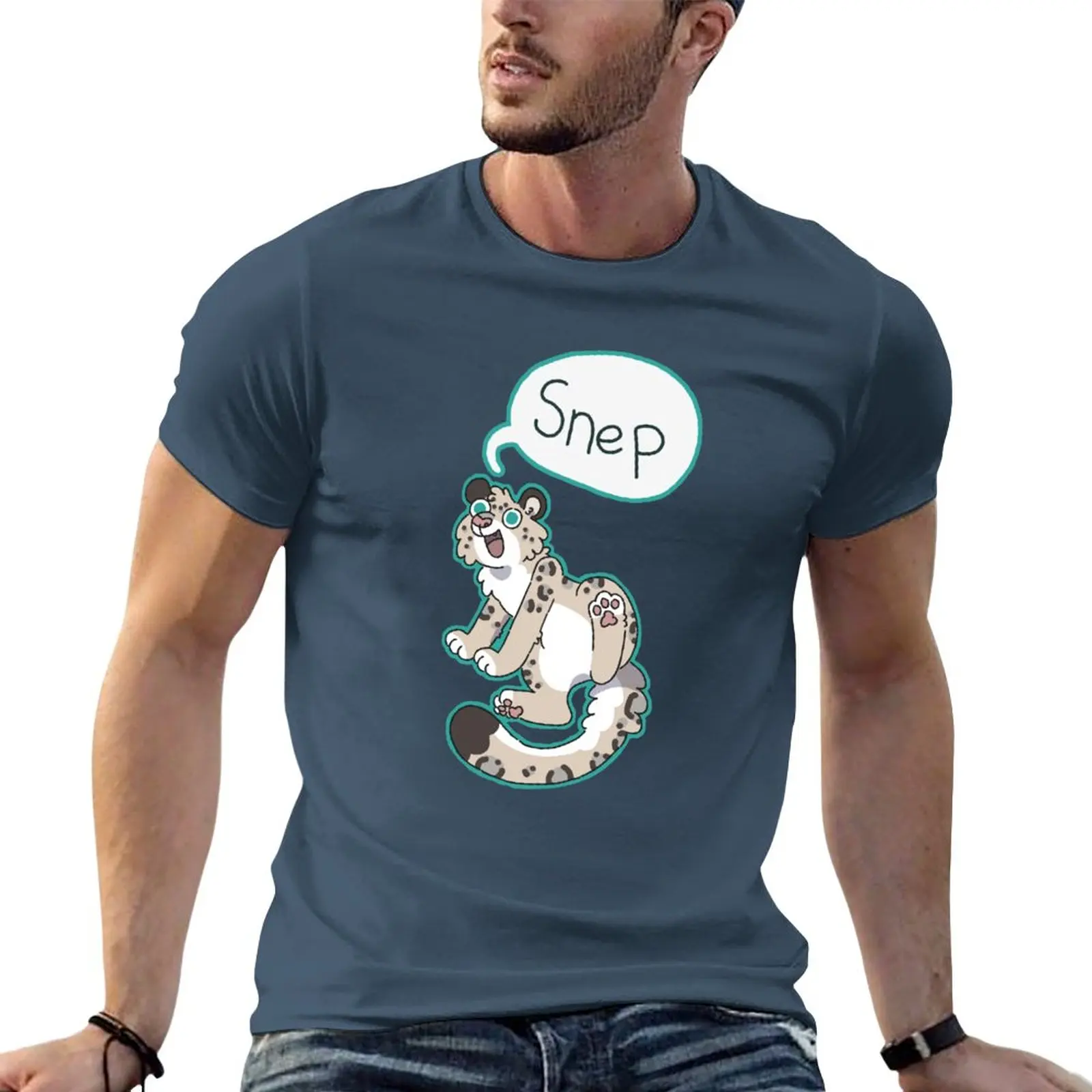 Snep Snow Leopard T-Shirt Plus Size Top Summer Top Mens T Shirt Graphic