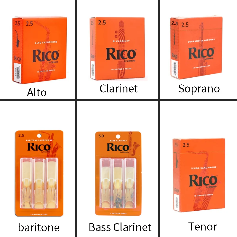 

USA Original D’Addario RICO Orange Box reeds Eb Alto Bb Soprano Tenor Barione Saxphone Bass Clarinet Classic