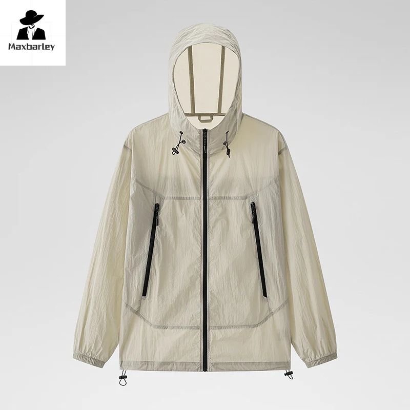 Sun Protection Clothing Men's Women's Summer 2024 New Breathable UV-resistant Hooded Coat Ice Silk Cool Outdoor Skin Windbreaker