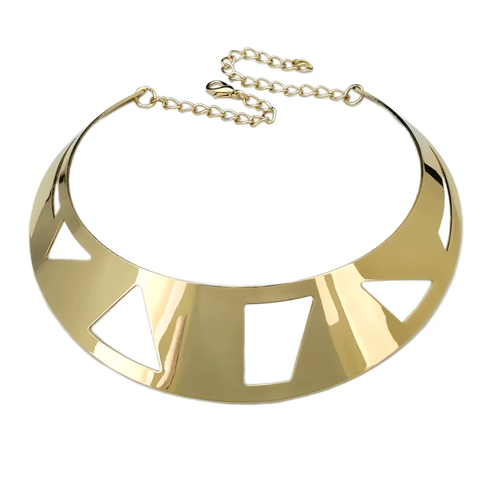 幾何学模様 ネックレス ゴールド 女性のための幾何学的な形のネックレス,光沢のある金属,ゴールドカラー