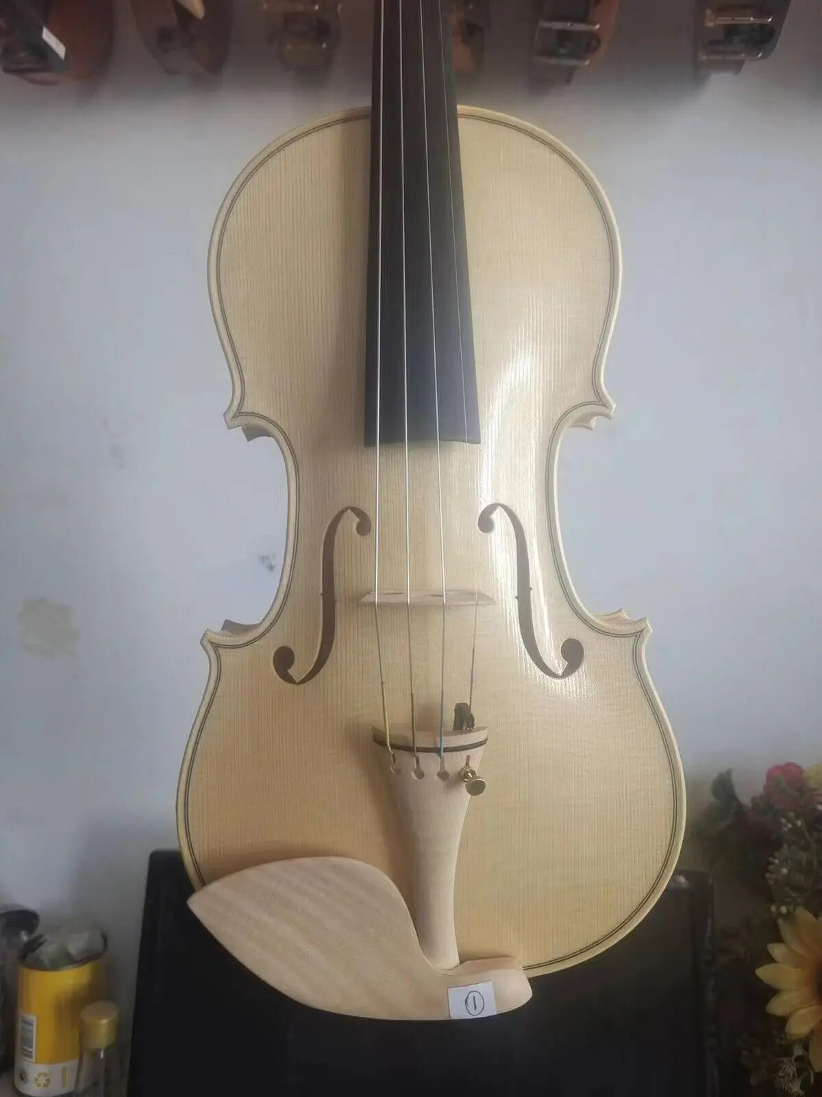 

4/4 violin Clean Varnish 1pc European Flamed maple back spruce top hand carved 1