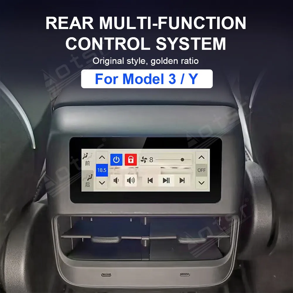 

AC Board For Tesla Model Y Model 3 Rear Center Entertainment Touch Screen Air Conditioning Control Clock Display Head Unit