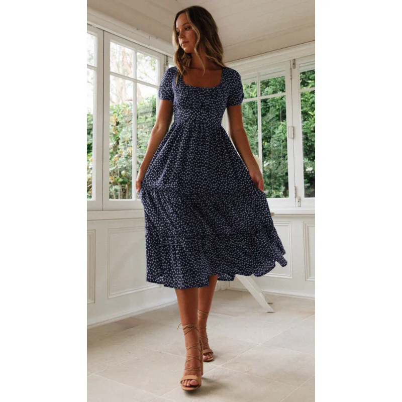 Robe Longue en Mousseline de Soie pour Femme, Tenue de Soirée Élégante, Manches Courtes, Décontractée, pour Vacances, Nouvelle Collection Été 2023, 24940 14