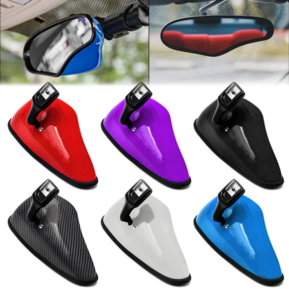 

Universal 24cm Auto Rear View Mirror Anti-glare Wide-angle Surface Blue Mirror Car Mirror Interior Rearview Mirrors Carbon Fiber