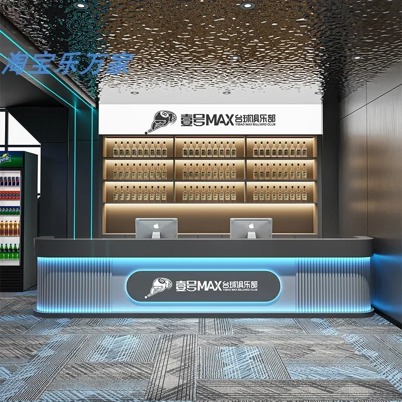 American Retro Reception Desk E-sports Hotel Beauty Salon Fitness Room Help Center Checkout Counter Pulpit Office Furniture FYRD