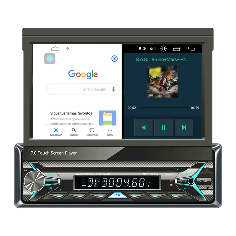 

7-дюймовый Телескопический большой экран Android 10,0 автомобильный радиоприемник 1 Din MP5 плеер CarPlay + DSP автомобильный мультимедийный плеер