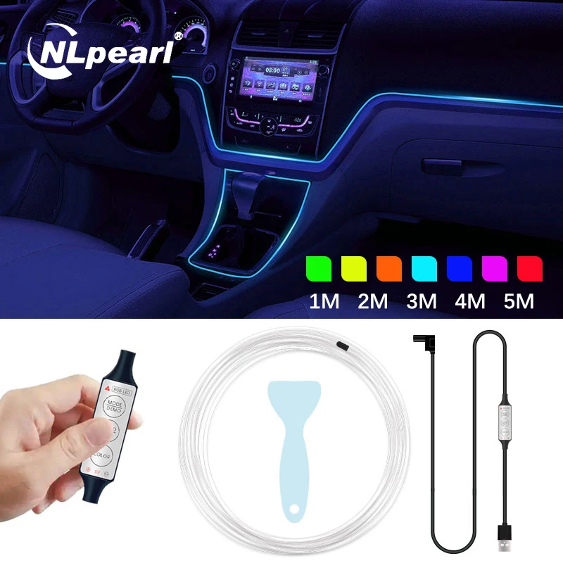 Nlpearl Led Car Interior Neon Lights Strip Rgb Multiple Modes Diy