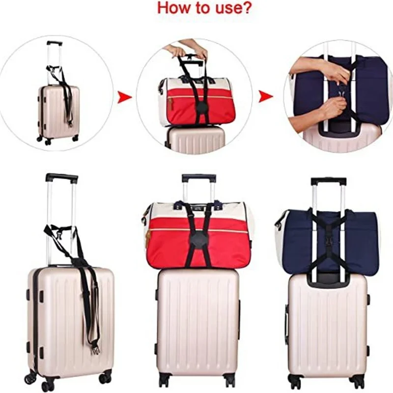 1PC Black Adjustable Elastic Luggage Strap Suitcase Belts Telescopic Travel Bag Belt For Suitcase Fixed Belt Travel Accessories