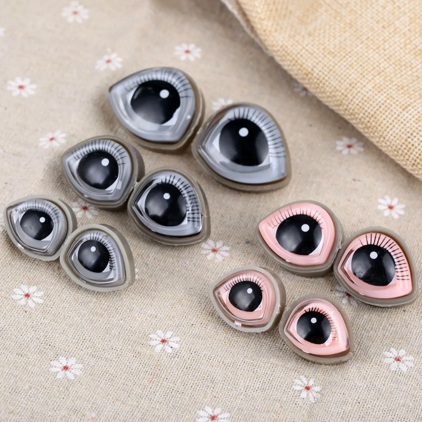 Safety Eyelash Doll Eyes Doll Accessories plastic safety eyes doll eyes googly doll eyes plastic toy eyes For Teddy Bear Stuffed Toys Snap Animal Scrapbooking Puppet Dolls Craft Eye DIY 10Sets