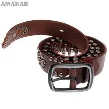 

Men Genuine Leather Belt Novelty Personality Bullet Belts Luxury Designer Men High Quality Metal Buckle Jeans Waist Decoration