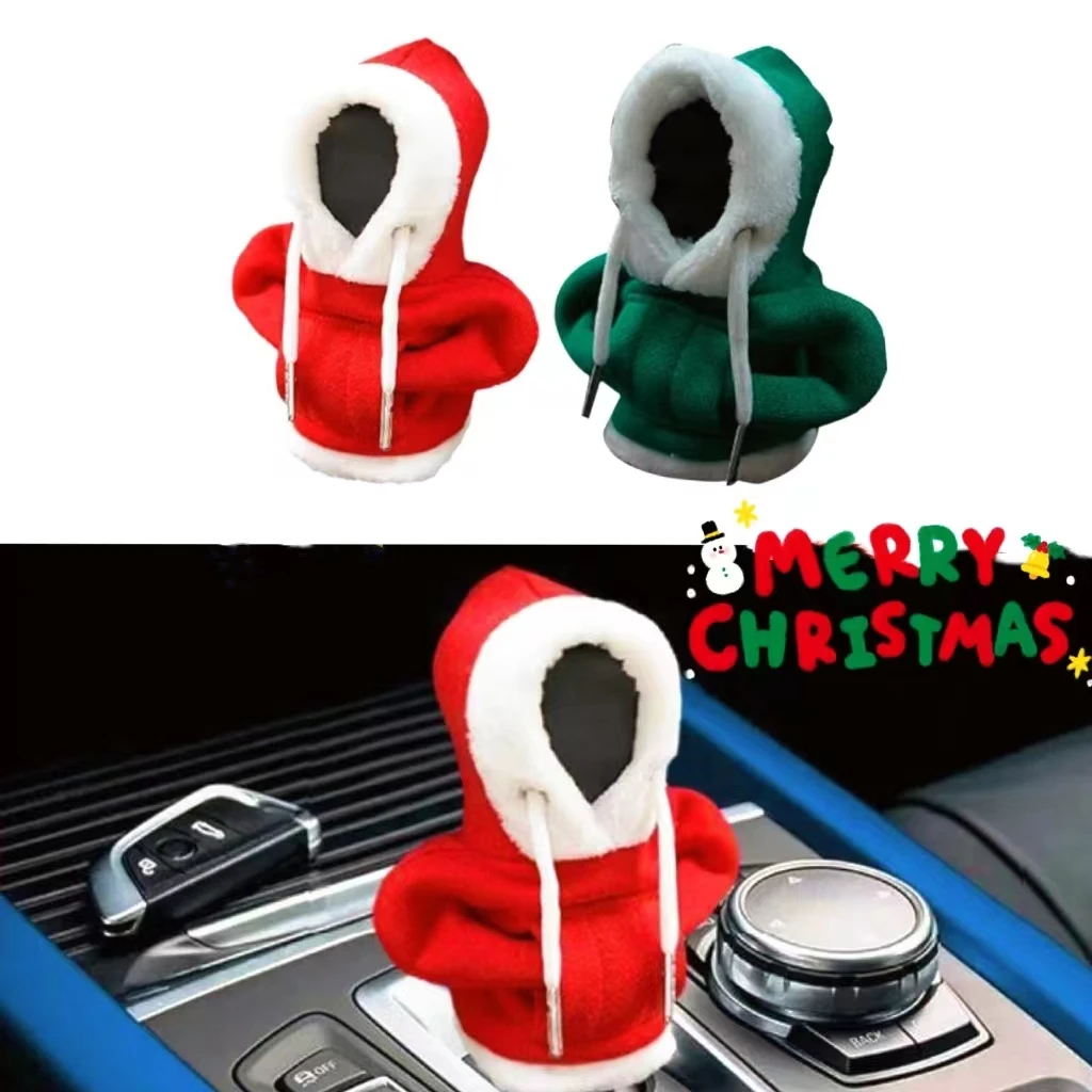 

Mini Cute Sweatshirts Shifter knob Hoodie Cover Handbrake Gear Lever Cover Car Shift Lever Car Gear Shift Knob Christmas Gifts