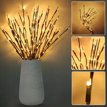 1pc Willow Branch Lamp 20 LED Bouquet Decoration Lights Tall Vase Filler For Party DIY String Garland Home Decorative Lights 1