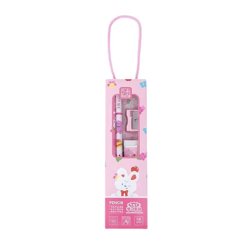 4 Set Stationery Prize Creative Kawaii Eraser Ruler Pencil Sharpener