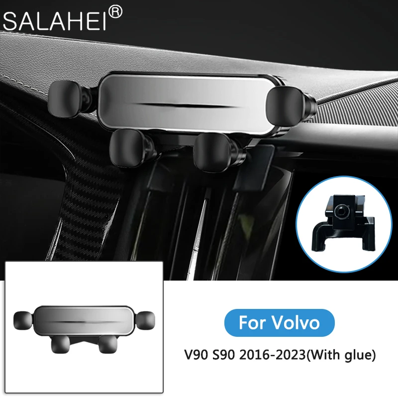 

Gravity Car Mobile Phone Holder For Volvo V90 S90 2016-2023 Auto Air Vent Snap-on Stand GPS Navigation Bracket Styling Accessory
