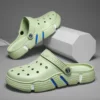 Large Size Slides Men's Trendy Garden Shoes Eva Soft Sole Hollow Baotou Flip-flops Sandals for Men's Leisure Beach Slippers 5